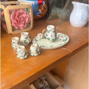 Vintage ceramic mini plate cup set